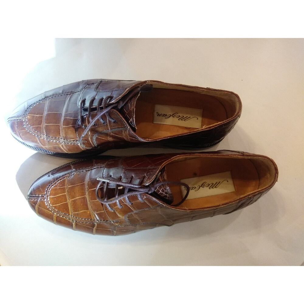 MENS MEZLAN PRINCETON CASUAL/FORMAL GENUINE ALLIGATOR BROWN SHOES SIZE 8.5 M - Picture 12 of 12